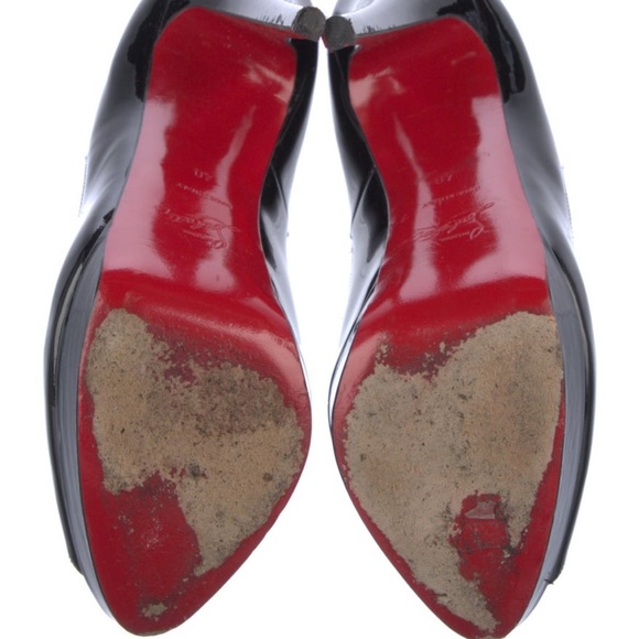 Gorgeous Patent Leather Christian Louboutin Lady Peep Heels, Size 10 - Picture 3 of 5